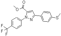 CAS 登录号：640727-84-0， 3-[4-(甲硫基)苯基]-1-[4-(三氟甲基)苯基]-1H-吡唑-5-羧酸甲酯