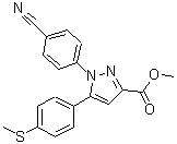 CAS 登录号：640727-98-6， 1-(4-氰基苯基)-5-[4-(甲硫基)苯基]-1H-吡唑-3-羧酸甲酯