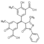 CAS#: 6411-50-3, 5-[(3-Carboxy-5-Methyl-4-Oxo-2,5-Cyclohexadien-1-Ylidene)(3-Methyl-5-Oxo-1-Phenyl-4,5-Dihydro-1H-Pyrazol-4-Yl)Methyl]-2-Hydroxy-3-Methylbenzoic Acid