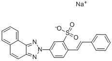 CAS 登录号：6416-68-8， 4-(2H-萘并[1,2-d]三唑-2-基)二苯乙烯-2-磺酸钠