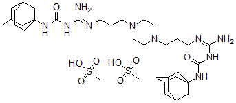 CAS#: 64169-11-5, 1,4-Bis-(3-(1-adamantyl carbamylguanidino)propyl)piperazine dimethanesulfonate