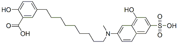 CAS 登录号：6421-79-0， 7-[N-甲基-N-(3-羧基-4-羟基苯基壬基)]氨基-1-萘酚-3-磺酸