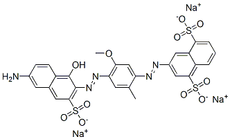 CAS 登录号：64346-35-6， 3-[[4-[(6-氨基-1-羟基-3-磺酸基-2-萘基)偶氮]-5-甲氧基-O-甲苯基]偶氮]萘-1,5-二磺酸三钠