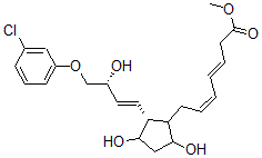 CAS 登录号：64812-64-2， (3E,5Z)-7-[(1R)-2beta-[(E,R)-4-(3-氯苯氧基)-3-羟基-1-丁烯基]-3alpha,5alpha-二羟基环戊烷-1alpha-基]-3,5-庚二烯酸甲酯