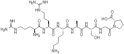 CAS 登录号：65189-70-0， L-精氨酰-L-精氨酰-L-赖氨酰-L-丙氨酰-L-丝氨酰甘氨酰-L-脯氨酸
