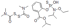 CAS 登录号:65272-22-2, 2-((乙氧基(1-甲基乙基)氨基)硫代膦酰)氧基-苯甲酸异丙酯与四甲基硫代过氧二碳二酰胺混合物