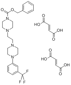 CAS 登录号:65274-83-1, 4-(2-(4-(3-(三氟甲基)苯基)-1-哌嗪基)乙基)-1-哌嗪羧酸苯甲酯 (E)-2-丁烯二酸盐 (1:2)