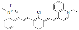 CAS 登录号：65303-21-1， 4-[2-[2-氯-3-[2-(1-乙基-4(1H)-喹啉基亚基)乙亚基]-1-环己烯-1-基]乙烯基]-1-乙基-喹啉鎓碘化物(1:1)