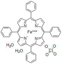 CAS 登录号：65893-70-1， 二水合(中位-四苯基卟啉)铁(III)高氯酸盐