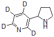 CAS 登录号：66148-18-3， 5-(2-吡咯烷基)-吡啶-2,3,4,6-D4