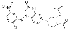 CAS 登录号：66214-53-7， N-[5-[二[2-(乙酰氧基)乙基]氨基]-2-[(2-氯-5-硝基苯基)偶氮]苯基]-乙酰胺