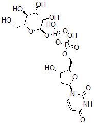 CAS 登录号：6659-40-1， 尿苷二磷酸酯 2-脱氧葡萄糖