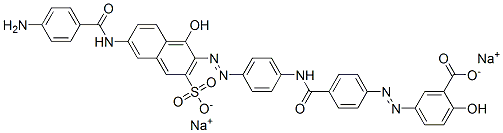 CAS 登录号：6661-26-3， 5-[[4-[[[4-[[6-[(4-氨基苯甲酰)氨基]-1-羟基-3-磺酸基-2-萘基]偶氮]苯基]氨基]羰基]苯基]偶氮]水杨酸二钠