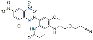 CAS#: 66693-27-4, N-[2-[(2-Chloro-4,6-Dinitrophenyl)Azo]-5-[[2-(2-Cyanoethoxy)Ethyl]Amino]-4-Methoxyphenyl]Propionamide