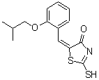 CAS 登录号：669747-27-7， (5E)-5-(2-异丁氧基苄亚基)-2-硫基-1,3-噻唑-4(5H)-酮