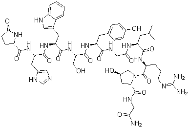 CAS 登录号：67019-13-0， 9-[(4R)-4-羟基-L-脯氨酸]-促黄体激素-释放因子(猪)