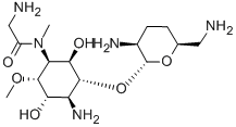 CAS#: 67330-20-5, 4-Amino-1-[(Aminoacetyl)Methylamino]-1,4-Dideoxy-3-O-(2,6-Diamino-2,3,4,6-Tetradeoxy-alpha-D-Erythro-Hexopyranosyl)-6-O-Methyl-L-Chiro-Inositol