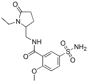 CAS 登录号：67381-53-7， N-((1-乙基-5-氧代-2-吡咯烷基)甲基)-5-氨基磺酰基-2-大茴香酰胺