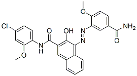 CAS 登录号：67599-16-0， 4-[[5-(氨基羰基)-2-甲氧基苯基]偶氮]-N-(4-氯-2-甲氧基苯基)-3-羟基萘-2-甲酰胺