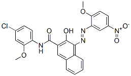 CAS 登录号：67599-17-1， N-(4-氯-2-甲氧基苯基)-3-羟基-4-[(2-甲氧基-5-硝基苯基)偶氮]萘-2-甲酰胺