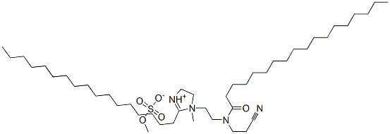 CAS#: 67874-18-4, 1-[2-[(2-Cyanoethyl)(1-Oxooctadecyl)Amino]Ethyl]-2-Heptadecyl-4,5-Dihydro-1-Methyl-1H-Imidazolium Methyl Sulphate