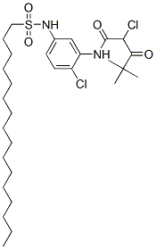 CAS 登录号：67878-71-1， 2-氯-N-[2-氯-5-[(十六烷基磺酰基)氨基]苯基]-4,4-二甲基-3-氧代戊酰胺