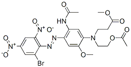 CAS 登录号：67905-16-2， N-[5-(乙酰氨基)-4-[(2-溴-4,6-二硝基苯基)偶氮]-2-甲氧基苯基]-N-[2-(乙酰氧基)乙基]beta-丙氨酸甲酯