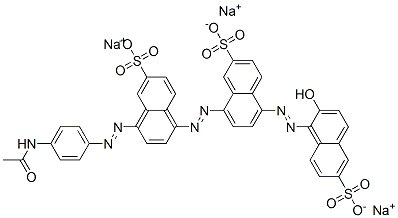 CAS#: 67906-48-3, Trisodium 8-[[4-[(4-Acetamidophenyl)Azo]-6-Sulphonatonaphthyl]Azo]-5-[(2-Hydroxy-6-Sulphonatonaphthyl)Azo]Naphthalene-2-Sulphonate
