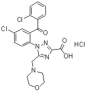 CAS 登录号：67935-96-0， 1-[4-氯-2-(2-氯苯甲酰基)苯基]-5-(吗啉基甲基)-1H-1,2,4-三唑-3-羧酸单盐酸盐