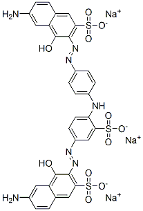 CAS 登录号：67969-92-0， 6-氨基-3-[[4-[[4-[(7-氨基-1-羟基-3-磺酸基-2-萘基)偶氮]苯基]氨基]-3-磺酸基苯基]偶氮]-4-羟基萘-2-磺酸三钠