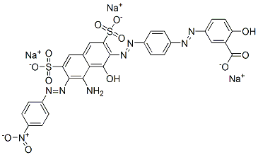 CAS 登录号：67990-22-1， 5-[[4-[[8-氨基-1-羟基-7-[(4-硝基苯基)偶氮]-3,6-二磺酸基-2-萘基]偶氮]苯基]偶氮]水杨酸三钠