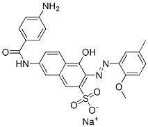 CAS#: 67990-26-5, 7-[(4-Aminobenzoyl)Amino]-4-Hydroxy-3-[(2-Methoxy-5-Methylphenyl)Azo]-2-Naphthalenesulfonic Acid Sodium Salt