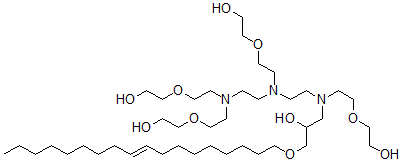 CAS 登录号：68015-68-9， 1-[2-[2-[二[2-(2-羟基乙氧基)乙基]氨基]乙基-[2-(2-羟基乙氧基)乙基]氨基]乙基-[2-(2-羟基乙氧基)乙基]氨基]-3-[(E)-十八碳-9-烯氧基]丙-2-醇