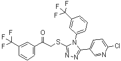 CAS 登录号：680217-03-2， 2-({5-(6-氯-3-吡啶基)-4-[3-(三氟甲基)苯基]-4H-1,2,4-三唑-3-基}硫基)-1-[3-(三氟甲基)苯基]乙酮