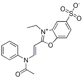 CAS 登录号：68083-28-3， 2-[2-(乙酰基苯基氨基)乙烯基]-3-乙基-5-磺酸基苯并恶唑鎓