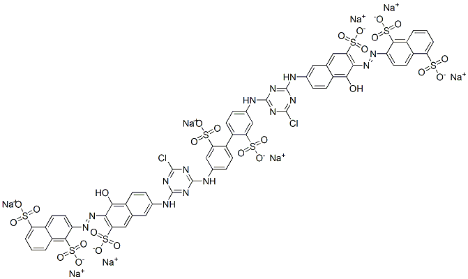 CAS#: 68110-30-5, Octasodium 2,2'-[(2,2'-Disulphonato[1,1'-Biphenyl]-4,4'-Diyl)Bis[Imino(6-Chloro-1,3,5-Triazine-4,2-Diyl)Imino(1-Hydroxy-3-Sulphonatonaphthalene-6,2-Diyl)Azo]]Bisnaphthalene-1,5-Disulphonate