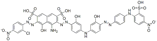 CAS#: 68134-20-3, 4-Amino-6-[(2-Chloro-4-Nitrophenyl)Azo]-5-Hydroxy-3-[[2-Hydroxy-4-[[3-Hydroxy-4-[[4-[(4-Nitro-2-Sulphophenyl)Amino]Phenyl]Azo]Phenyl]Amino]Phenyl]Azo]Naphthalene-2,7-Disulphonic Acid