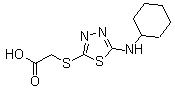 CAS 登录号：68161-57-9， 2-[[5-(环己基氨基)-1,3,4-噻二唑-2-基]硫代]-乙酸