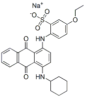 CAS 登录号：68214-62-0， 2-[[4-(环己基氨基)-9,10-二氢-9,10-二氧代-1-蒽基]氨基]-5-乙氧基苯磺酸钠