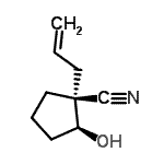 CAS 登录号：682746-85-6， (1R,2S)-1-烯丙基-2-羟基环戊烷甲腈