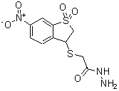 CAS 登录号：685120-05-2， 2-[(6-硝基-1,1-二氧代-2,3-二氢-1-苯并噻吩-3-基)硫基]乙酰肼