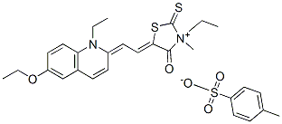 CAS#: 68516-66-5, 5-[(6-Ethoxy-1-Ethyl-(1H)-Quinolin-2-Ylidene)Ethylidene]-3-Ethyl-3-Methyl-4-Oxo-2-Thioxothiazolidinium Toluene-p-Sulphonate