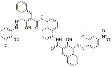 CAS 登录号：68540-42-1， 4-[(2,3-二氯苯基)偶氮]-3-羟基-N-[5-[[[3-羟基-4-[(2-甲氧基-4-硝基苯基)偶氮]-2-萘基]羰基]氨基]-1-萘基]萘-2-甲酰胺