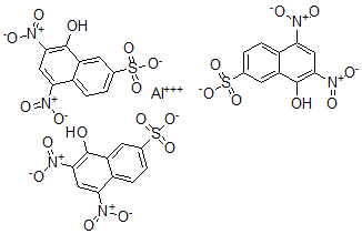 CAS 登录号：68698-86-2， 8-羟基-5,7-二硝基-2-萘磺酸铝盐