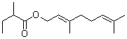 CAS 登录号：68705-63-5， 2-甲基-丁酸 (2E)-3,7-二甲基-2,6-辛二烯-1-基酯