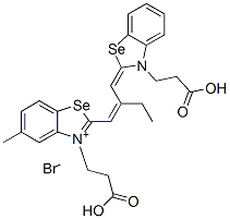 CAS#: 68758-81-6, 3-(2-Carboxyethyl)-2-[2-[[3-(2-Carboxyethyl)-(3H)-Benzoselenazol-2-Ylidene]Methyl]But-1-Enyl]-5-Methylbenzoselenazolium Bromide