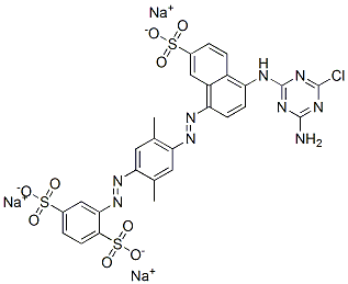 CAS 登录号：68806-24-6， 2-[[4-[[4-[(4-氨基-6-氯-1,3,5-三嗪-2-基)氨基]-7-磺酸基-1-萘基]偶氮]-2,5-二甲基苯基]偶氮]苯-1,4-二磺酸三钠