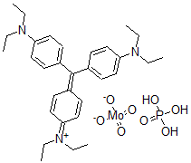 CAS 登录号：68814-02-8， N-(4-(二(4-(二乙基氨基)苯基)亚甲基)-2,5-环己二烯-1-亚基)-N-乙基乙铵磷钼酸盐
