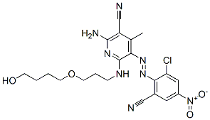 CAS#: 68877-62-3, 2-Amino-5-[(2-Chloro-6-Cyano-4-Nitrophenyl)Azo]-6-[[3-(4-Hydroxybutoxy)Propyl]Amino]-4-Methylnicotinonitrile