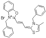 CAS#: 68921-79-9, 2-[3-[4-Methyl-3-(Phenylmethyl)-2(3H)-Thiazolylidene]-1-Propen-1-Yl]-3-(Phenylmethyl)-Benzoxazolium Bromide (1:1)